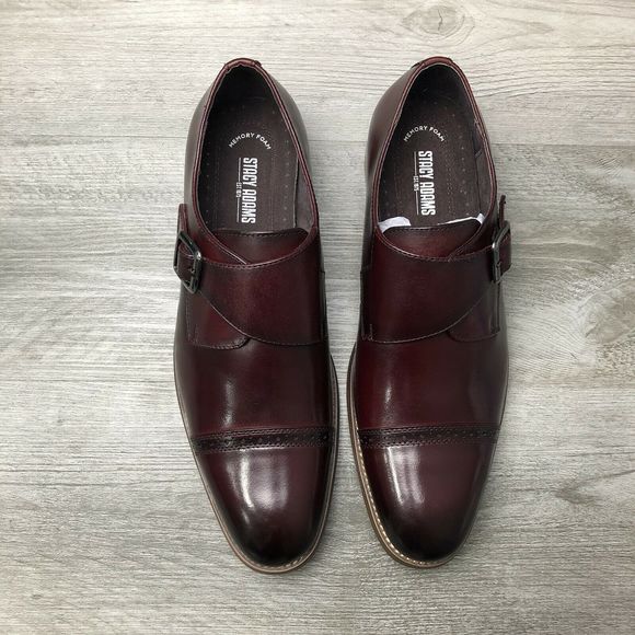 Stacy Adams Desmond Shoes Monk Strap Burgundy main image 10